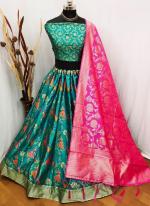 Heavy Brocade Sky Blue Wedding Wear Embroidery Work Lehenga Choli( Only In Size 34 To 40)